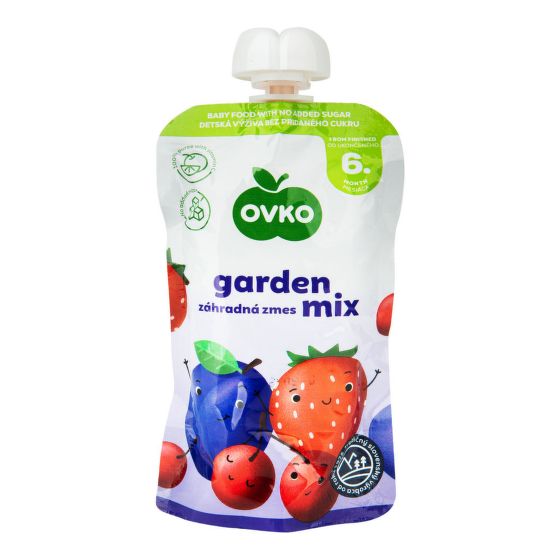 Dojčenská výživa ovocné pyré záhradná zmes mix - kapsička 120 g   OVKO