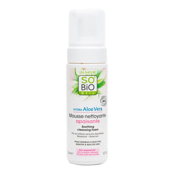 Pena čistiaca upokojujúce Aloe Vera 150 ml BIO   SO’BiO étic