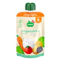 Dojčenská výživa zeleninová zmes, ryža - kapsička 90 g BIO   OVKO