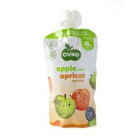 Dojčenská výživa jablko, marhuľa - kapsička 120 g   OVKO
