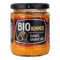 Hummus - cícerová nátierka s paradajkami a údenou soľou 230 g BIO   RUDOLFS